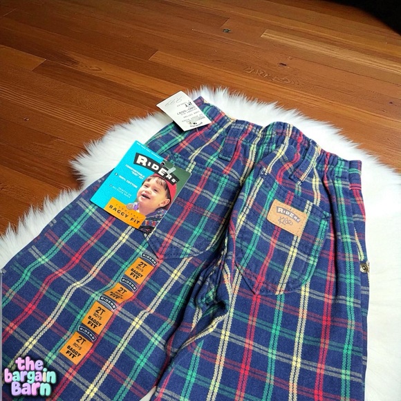Lee Riders NWT 90s Vintage Boys Plaid Deadstock Retro Baggy Jeans *RARE* (2T) - Picture 6 of 7